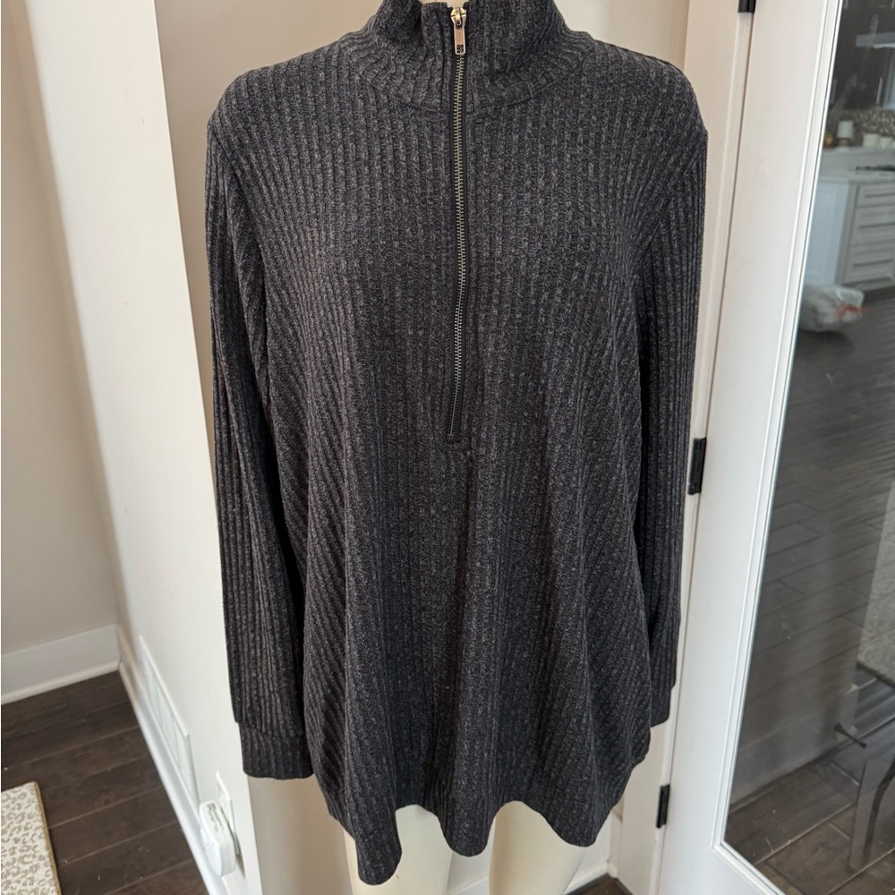 Torrid Charcoal Half-Zip Turtleneck Sweater Size 3